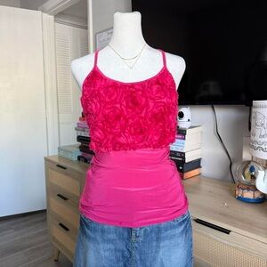 vtg carolina USA hot pink floral tank